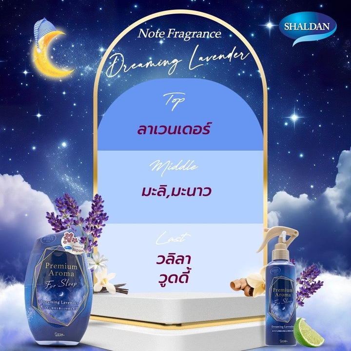 SHALDAN โชชูริกิ พรีเมี่ยมอโรม่า สเปรย์น้ำหอมปรับอากาศสำหรับห้อง (For Sleep) 165 มล. shaldan