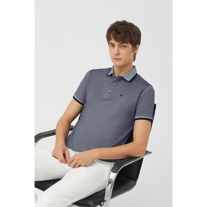 Guy Laroche เสื้อโปโลแขนสั้น สีพื้น ทรง EXTRA FIT รุ่น BKL6300A5NV - สีกรมท่า ICCSHOPPING