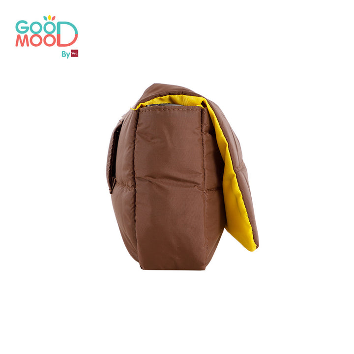 Good Mood by bsc กระเป๋า 2in1 สะพายข้าง+คาดอก สกรีน โลโก้ GOOD MOOD สีน้ำตาล สำหรับเด็กอายุ 3-8 ปี ผ้า Poly ICCSHOPPING