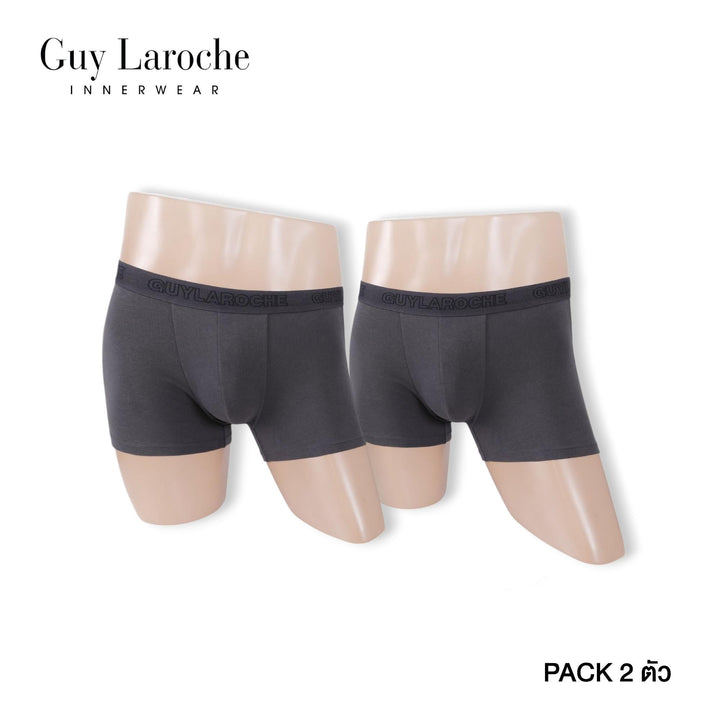 (NEW) Guy Laroche กางเกงในชาย ทรงTrunks สัมผัสนุ่ม กระชับ สวมใส่สบาย แพ็ค 2 ตัว สีเทา (JUU4501R5GY) ICCSHOPPING