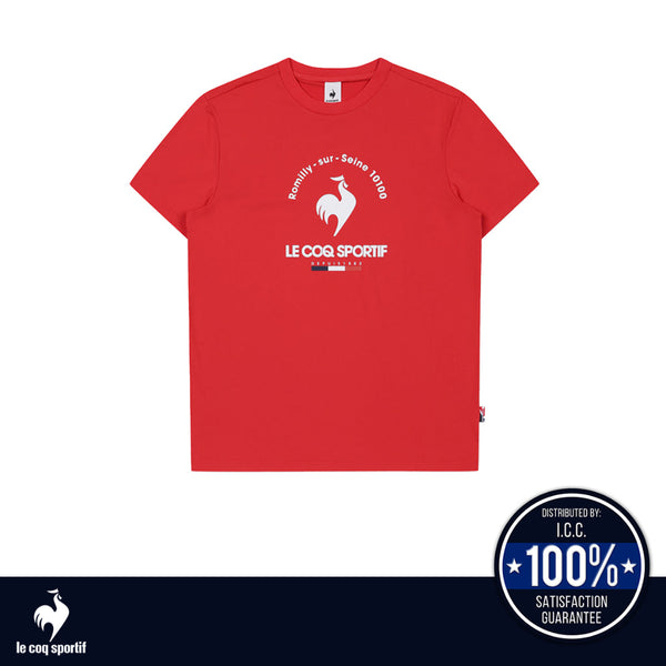 le coq sportif เสื้อเทรนนิ่ง ออกกำลังกาย ผู้หญิง สีแดง (T-shirt, เสื้อยืด, เสื้อออกกำลังกาย, lecoq) ICCSHOPPING
