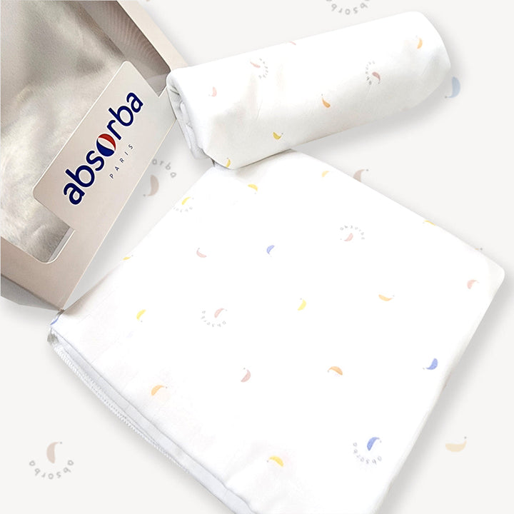 แอ็บซอร์บา (แพ็ค 4 ผืน) ผ้าอ้อมเด็กแรกเกิด Bamboo Extra Soft ขนาด 30x30 นิ้ว ทอ 2 ชั้น ลาย Bamboo Print ICCSHOPPING