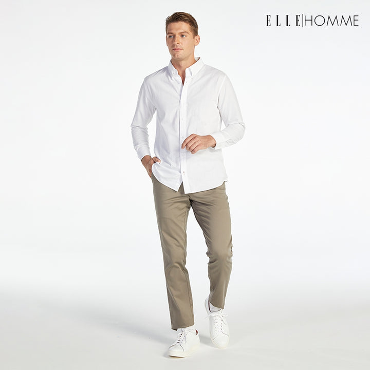 ELLE HOMME | เสื้อเชิ้ตแขนยาว คอปกเชิ้ต ทรง REGULAR สีขาว | W8B675 