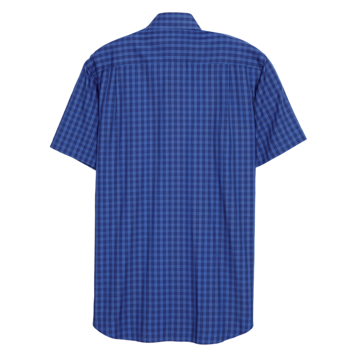 ARROW Super Nature Cooling Shirt เสื้อเชิ้ตแขนสั้น ลายตาราง ทรง Comfort สีกรม MACC2D9-NV 