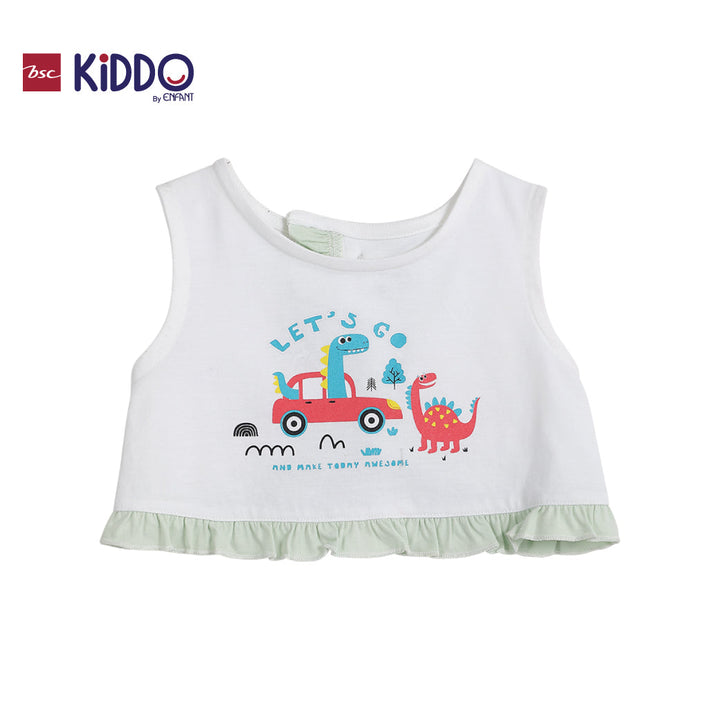 ENFANT (อองฟองต์) BSC KIDDO by Enfant ชุดเสื้อแขนกุด+กางเกงขาสั้น สำหรับเด็ก 3 เดือน - 2 ปี คอลเล็กชั่น DINO DUDE สีเขียว ICCSHOPPING