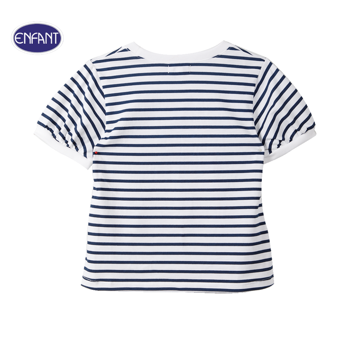 ENFANT (อองฟองต์) ชุดเสื้อยืด+กางเกงเอี้ยมถอดแยกได้ สำหรับเด็กหญิง 6 เดือน - 8 ปี คอลเล็กชั่น Marine ผ้าคอตตอน 100% สีกรมท่า 