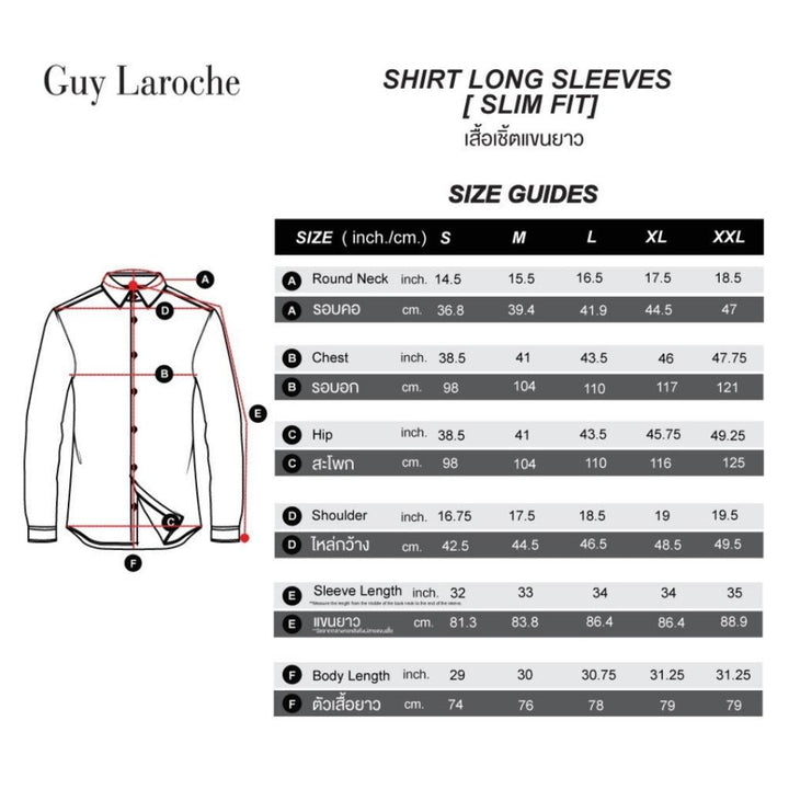 Guy Laroche เสื้อเชิ้ตทำงานแขนยาว ทรง SLIM FITมีให้เลือก 2 สี  รุ่น BAB9202S4 ICCSHOPPING