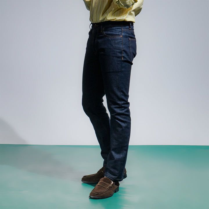 era-won กางเกงยีนส์ DENIM SLIM ANTIBACTERIA สี Double Blue (11.5OZ.) 