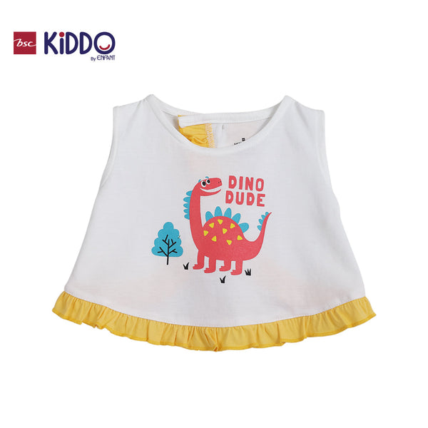 ENFANT (อองฟองต์) BSC KIDDO by Enfant ชุดเสื้อแขนกุด+กางเกงขาสั้น สำหรับเด็ก 3 เดือน - 2 ปี คอลเล็กชั่น DINO DUDE สีเหลือง ICCSHOPPING