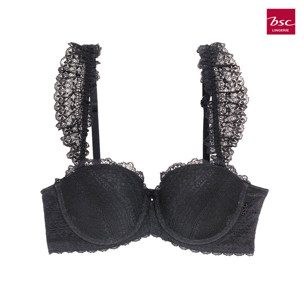 BSC lingerie ชุดชั้นในบรา MOLD บรารูปแบบมีโครงถอดสายบ่าได้ มีPAD เสริม BB6565 BL BSC Lingerie