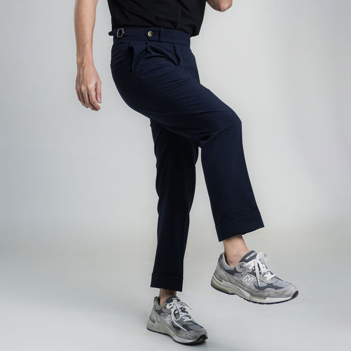 era-won กางเกงขายาว รุ่น DOUBLE BELTS TROUSERS สี Blue System 
