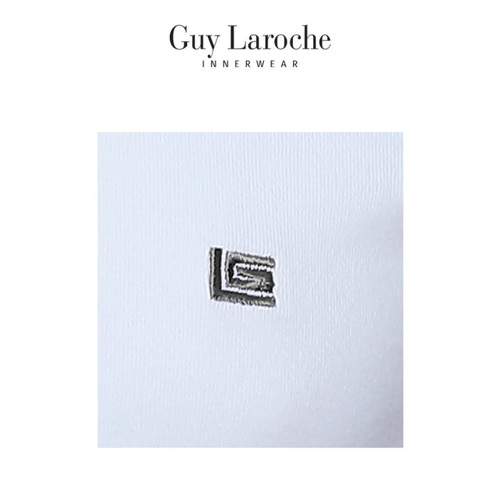 Guy Laroche เสื้อ T-Shirt ผ้า 100% Cotton คอวีเนื้อแน่นนุ่มสบาย สีขาว 