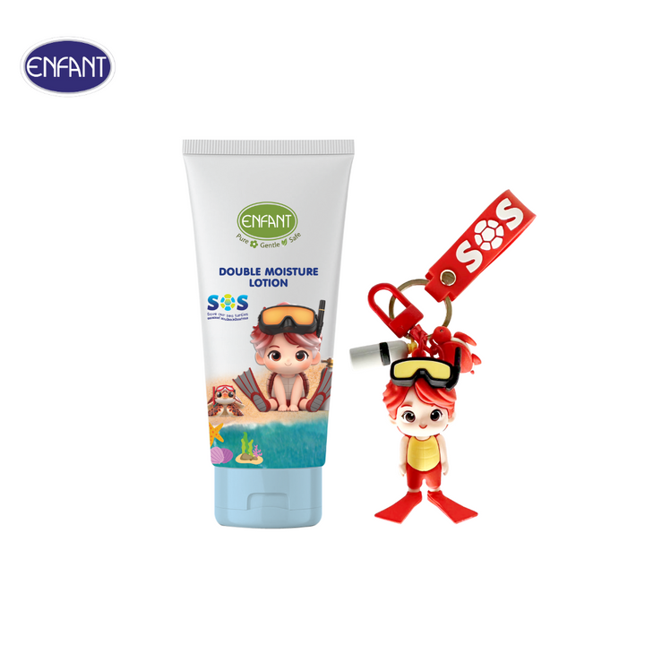 ENFANT (อองฟองต์) ออแกนิค ดับเบิ้ล มอยส์เจอร์ โลชั่น ชนิดหลอด 150ml. + พวงกุญแจ SoS Collection 