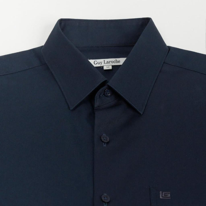 Guy Laroche เสื้อเชิ้ต PET แขนยาว สีกรม ทรง SLIM FIT รุ่น BAB6200W5NV ICCSHOPPING