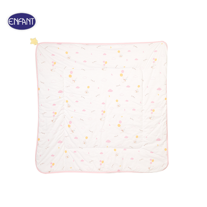 ENFANT (อองฟองต์) ผ้าห่อตัวบุใยผ้าลายน้องแกะ ผ้าคอตตอน 100% ขนาด 30x30 นิ้ว 
