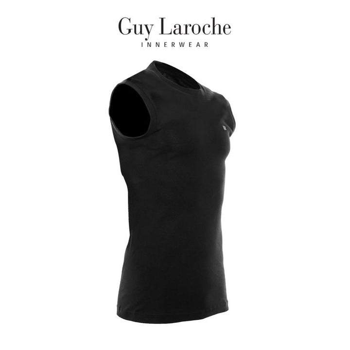 Guy Laroche เสื้อแขนกุดคอกลมสีดำ USA Cotton 100%  รุ่น (JVR2423R4) ICCSHOPPING
