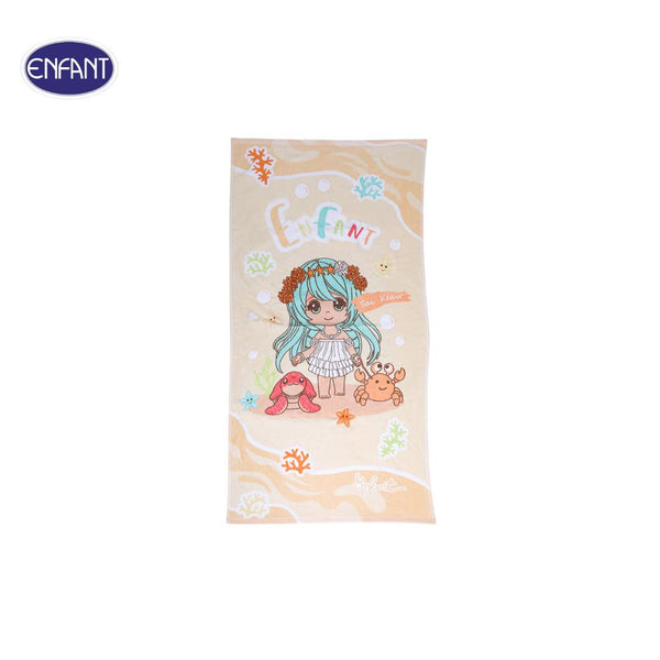 ENFANT (อองฟองต์) ผ้าขนหนู ลายน้องทรายแก้ว สีครีม