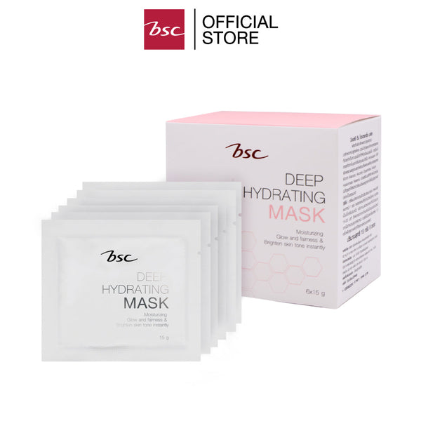 BSC DEEP HYDRATING MASK บีเอสซี ดีป ไฮเดรทติ้ง มาส์ก มาส์กพอกหน้าสูตรพิเศษ อุดมไปด้วยคุณค่าจากสาหร่ายทะเล ที่ช่วยกักเก็บความชุ่มชื้นให้แก่เซลล์ผิว ทำให้ผิวเนียนนุ่ม ชุ่มชื้นดูอิ่มน้ำ ICCSHOPPING