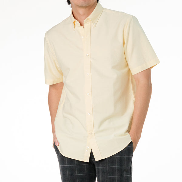 era-won เสื้อเชิ้ต Oxford shirts Mercerizing แขนสั้น สี YELLOW LONDON 