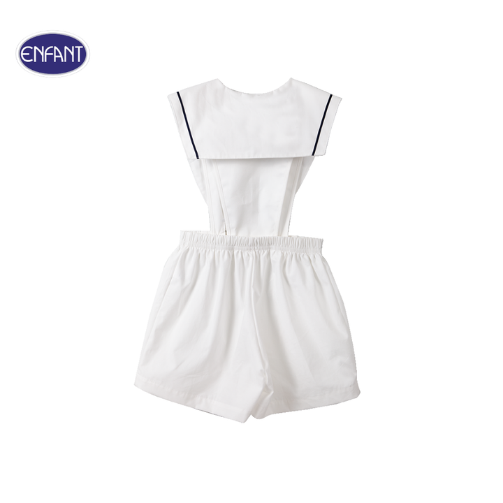 ENFANT (อองฟองต์) ชุดเสื้อยืด+กางเกงเอี้ยมถอดแยกได้ สำหรับเด็กหญิง 6 เดือน - 8 ปี คอลเล็กชั่น Marine ผ้าคอตตอน 100% สีกรมท่า 
