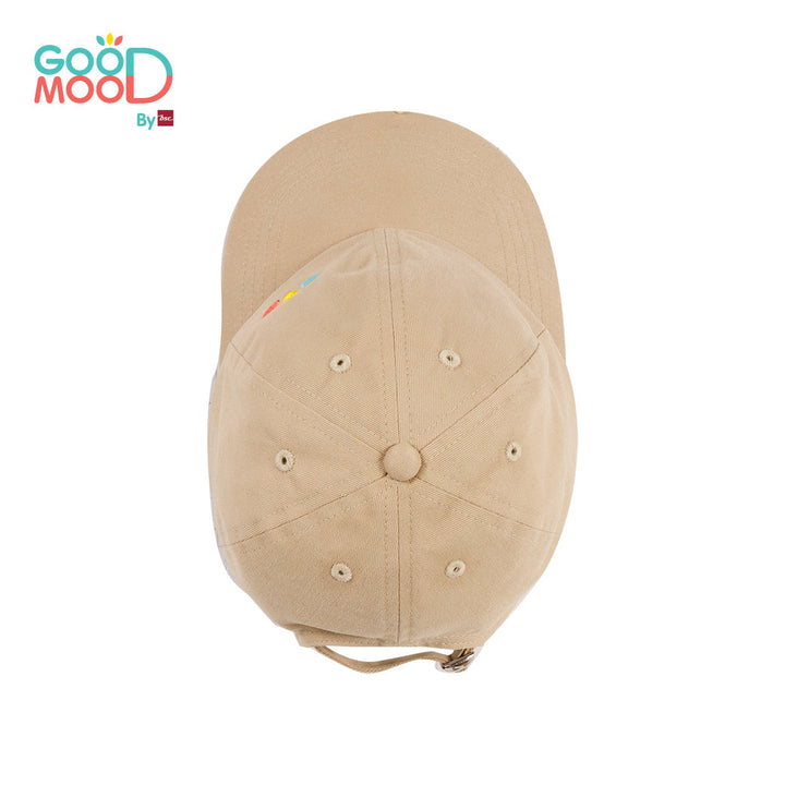 Good Mood by bsc หมวกแก๊ปปักโลโก้ GOOD MOOD ด้านข้าง สีเบจ สำหรับเด็กอายุ 3-8 ปี ผ้าทวิล ICCSHOPPING