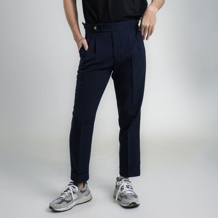 era-won กางเกงขายาว รุ่น DOUBLE BELTS TROUSERS สี Blue System 