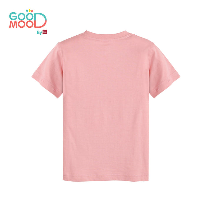 Good Mood by bsc เสื้อยืดคอกลมแขนยาวถอดแขน สีชมพู + PATCHES ลายสัตว์ 6 ชิ้น สำหรับเด็กอายุ 2-9 ปี ผ้าคอตตอน ICCSHOPPING
