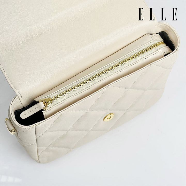 ELLE BAG I กระเป๋าสะพายข้างผู้หญิงทรง QUITING มี 4 สี สีดำ สีเขียว สีขาว สีม่วง I EWH164 Elle