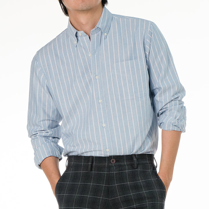 era-won เสื้อเชิ้ต รุ่น Oxford shirts Mercerizing สี BLUE BILLIONAIRE 