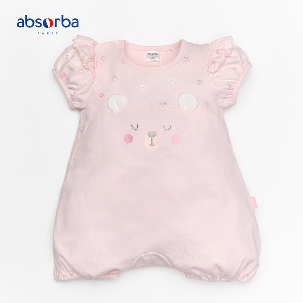แอ็บซอร์บา ชุดหมีสั้น สำหรับเด็กอายุ 3 -12 เดือน สีชมพู คอลเลคชั่น Petit Ours ICCSHOPPING