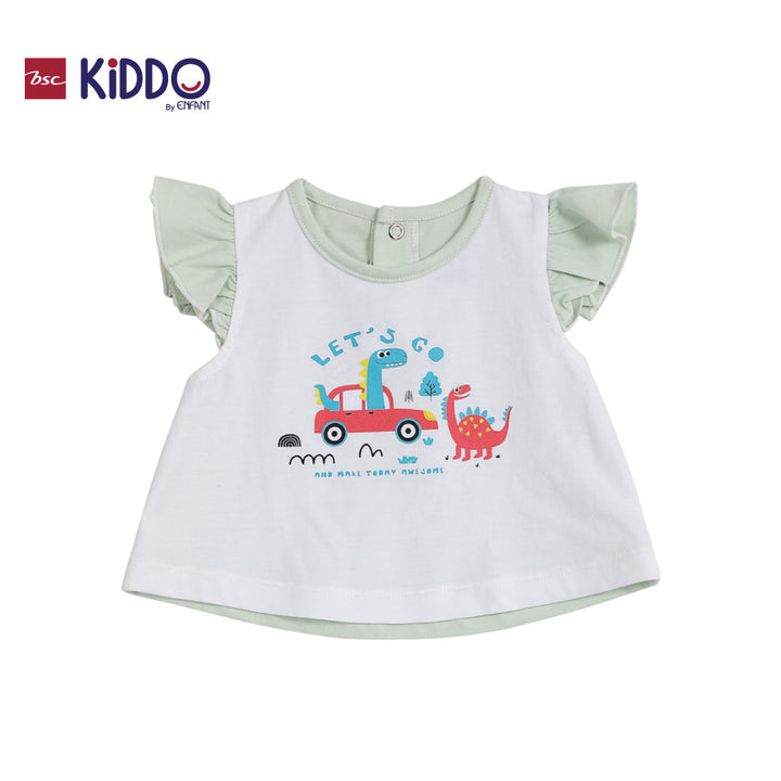 ENFANT (อองฟองต์) BSC KIDDO by Enfant ชุดเสื้อแขนสั้น+กางเกงขาสั้น สำหรับเด็ก 3 เดือน - 2 ปี คอลเล็กชั่น DINO DUDE สีเขียว ICCSHOPPING