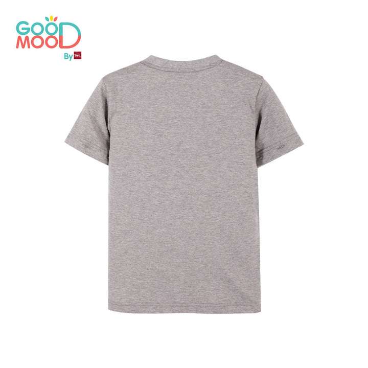 Good Mood by bsc เสื้อยืดคอกลมแขนยาวถอดแขน สีเทา + PATCHES ลายตัวเลข 6 ชิ้น สำหรับเด็กอายุ 2-9 ปี ผ้าคอตตอน ICCSHOPPING