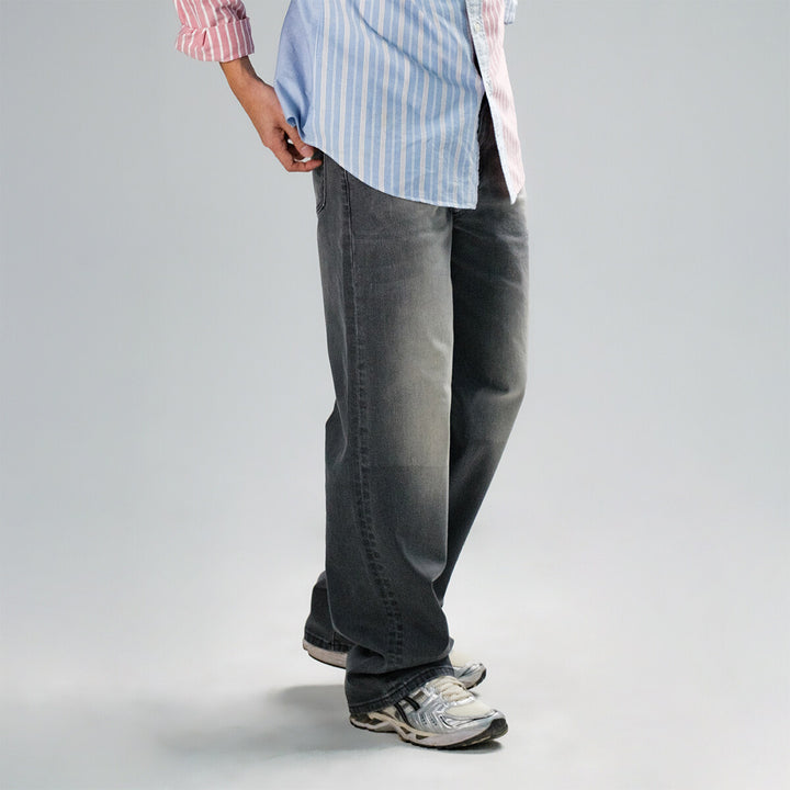 era-won กางเกงยีนส์ทรง Baggy Denim Comfy Loose Baggy สี BLACK WASH 