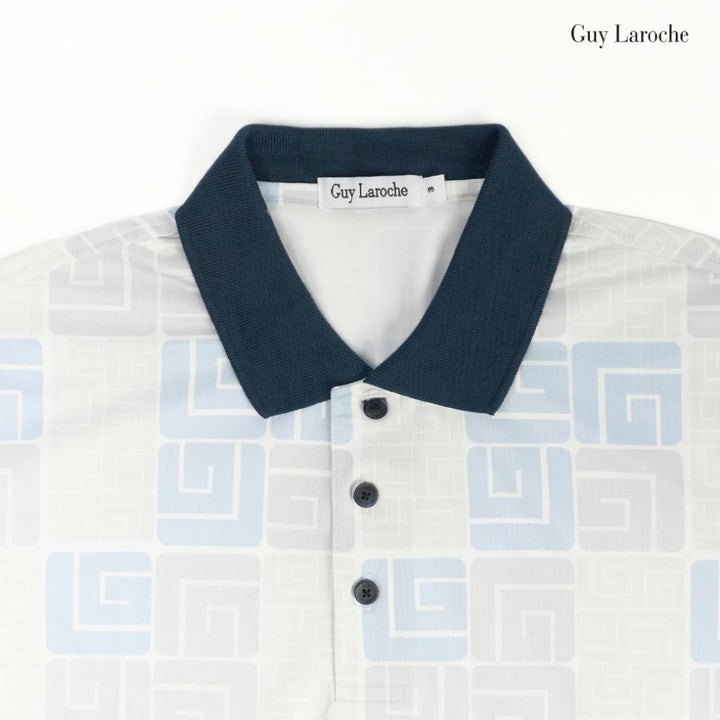 Guy Laroche เสื้อโปโลแขนสั้น สีฟ้า เนื้อผ้า 100% Polyester ทรง Extra FIT รุ่น BKL7301W5BU ICCSHOPPING