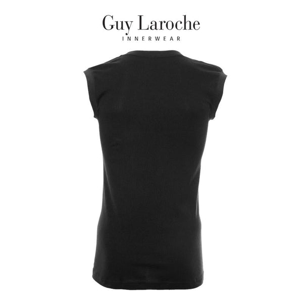 Guy Laroche เสื้อแขนกุดคอกลมสีดำ USA Cotton 100%  รุ่น (JVR2423R4) ICCSHOPPING