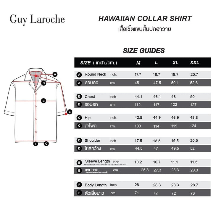 Guy Laroche เสื้อเชิ้ตลำลองแขนสั้น พิมพ์ลาย ทรง HAWAII รุ่น BAC7402S5 ICCSHOPPING