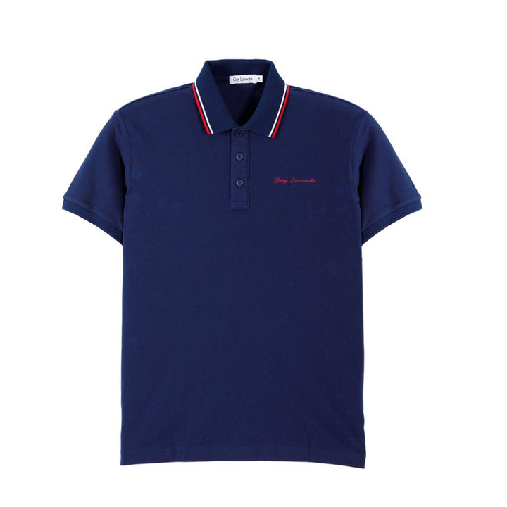 Guy Laroche เสื้อโปโลแขนสั้น สีกรม ใส่สบาย สีสด ไม่ซีดง่าย ทรง Extra FIT รุ่น BKL6301W5NV ICCSHOPPING