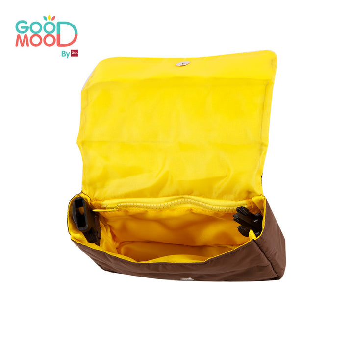 Good Mood by bsc กระเป๋า 2in1 สะพายข้าง+คาดอก สกรีน โลโก้ GOOD MOOD สีน้ำตาล สำหรับเด็กอายุ 3-8 ปี ผ้า Poly ICCSHOPPING