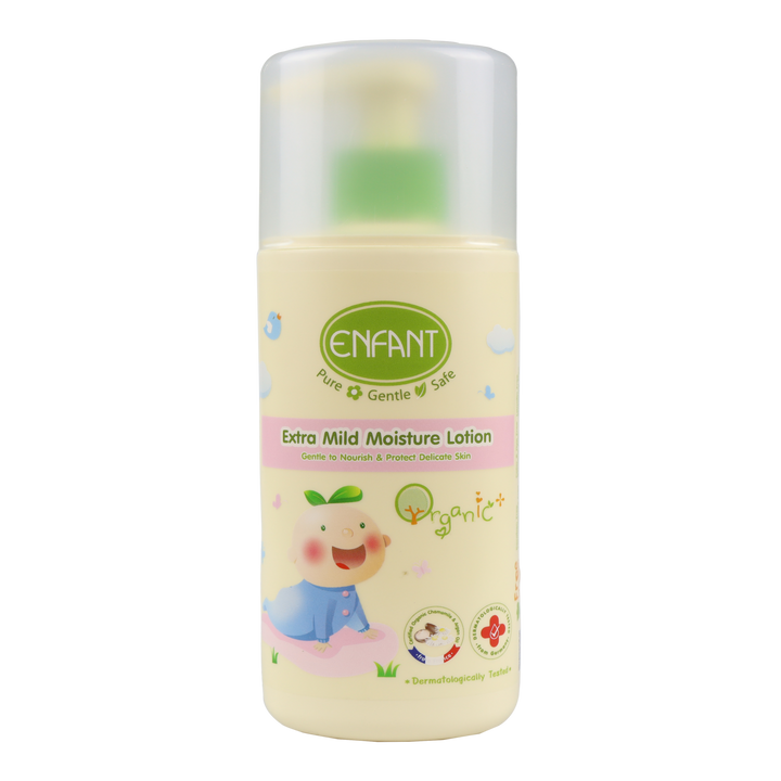 ENFANT (อองฟองต์) Organic Plus Extra Mild Moisture Lotion เอ็กตร้ามายด์ มอยซ์เจอร์โลชั่น สูตรอ่อนโยนต่อผิวบอบบาง 250 ml. 