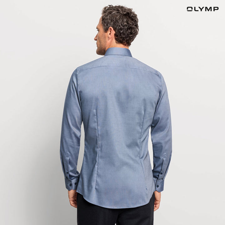 OLYMP No. Six Shirt เสื้อเชิ้ตผู้ชายแขนยาว สีกรมท่า ผ้าเท็กเจอร์  ทรงเข้ารูป ยืดหยุ่นได้ดี รีดง่าย AUTU24 