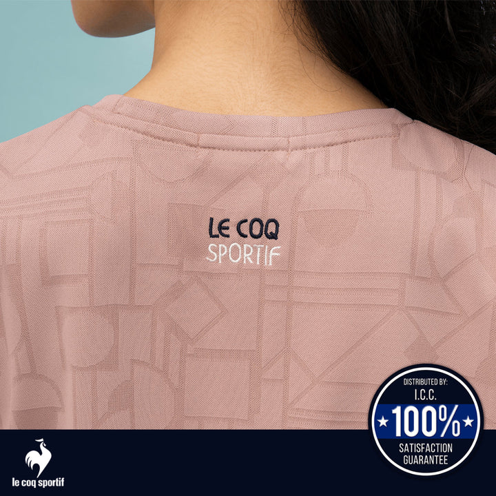 le coq sportif เสื้อเทรนนิ่ง ออกกำลังกาย ผู้หญิง สีชมพู (T-shirt, เสื้อยืด, เสื้อออกกำลังกาย, lecoq) ICCSHOPPING