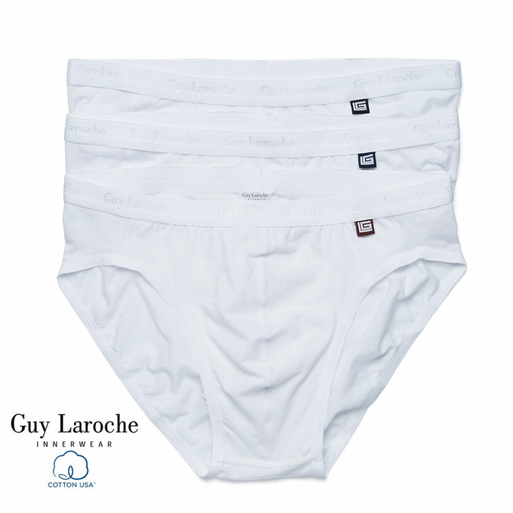 Guy Laroche กางเกงในชายแพ็ค 3 ชิ้น ผ้าคอตตอน ทรง Bikini (JUS3650R4WH) 
