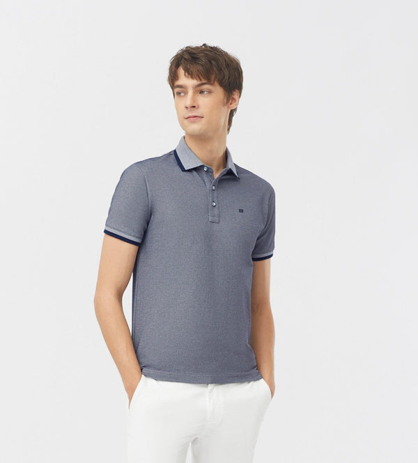 Guy Laroche เสื้อโปโลแขนสั้น สีพื้น ทรง EXTRA FIT รุ่น BKL6300A5NV - สีกรมท่า ICCSHOPPING