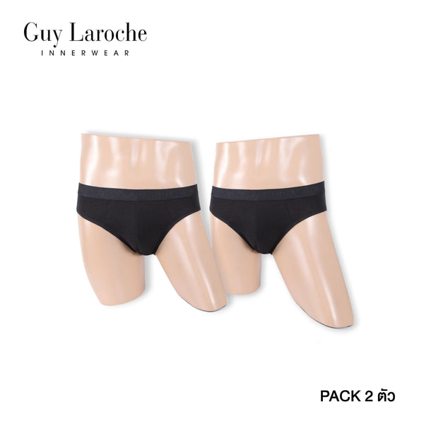 (NEW) Guy Laroche กางเกงในชาย สัมผัสนุ่ม กระชับ สวมใส่สบาย แพ็ค 2 ตัว สีดำ รุ่น JUS4501R5BL ICCSHOPPING