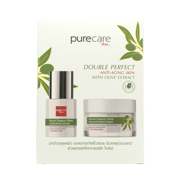 BSC Pure Care (บีเอสซี เพียวแคร์) DOUBLE PERFECT ANTI-AGING SKIN WITH OLIVE EXTRACT 30gx2
