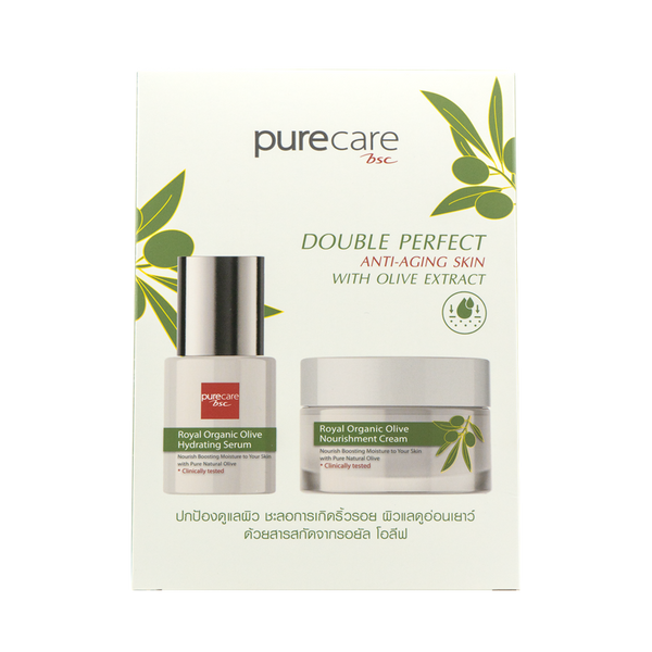 BSC Pure Care (บีเอสซี เพียวแคร์) DOUBLE PERFECT ANTI-AGING SKIN WITH OLIVE EXTRACT 30gx2 Purecare BSC