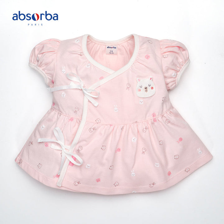 แอ็บซอร์บา ชุดเสื้อป้าย แขนสั้น  สำหรับเด็กแรกเกิด สีชมพู คอลเลคชั่น Petit Ours ICCSHOPPING
