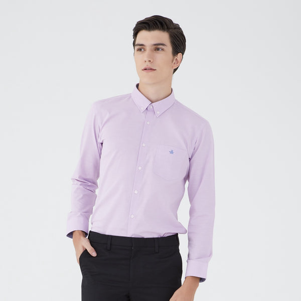 ARROW EASY CARE SHIRT -ดูแลรักษาง่าย สวมใส่สบาย- เสื้อเชิ้ตทำงานแขนยาวสีม่วง ทรง SLIM FIT รหัส MACS961VI 