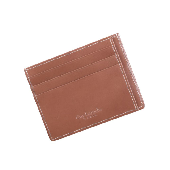 Guy Laroche กระเป๋าใส่นามบัตรหนังเรียบ 6 การ์ด สีน้ำตาล (BW16644W5BRS1) ICCSHOPPING