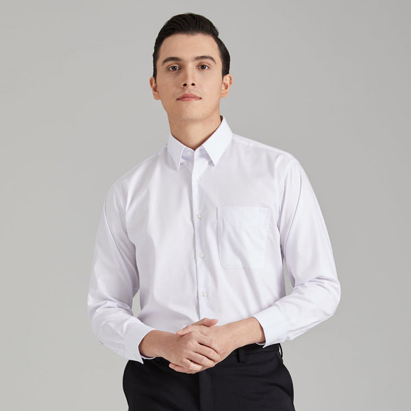 ARROW Wrinkle Free SHIRT -รีดง่าย ยับยาก - เสื้อเชิ้ตทำงานแขนยาวสีขาว ทรง COMFORT FIT  รหัส MACC9U9W2BRWH 